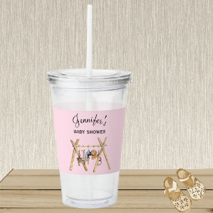 Verre En Acrylique Jouet de gym pour bébé rose et Vintage, Baby showe