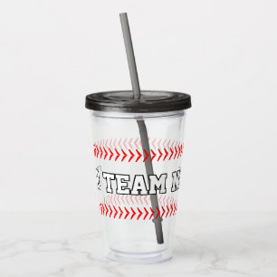 Verre En Acrylique Joueur de baseball, entraîneur ou nom d'équipe per