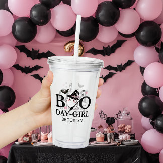 Verre En Acrylique Jour de Boo Fille Rose Anniversaire Halloween