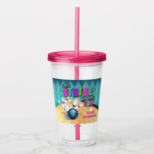 Verre En Acrylique Jour de bowling 16oz Tumbler - Fille (Devant)