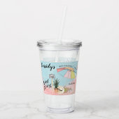 Verre En Acrylique Jour d'été à la 18ème fête d'anniversaire de plage (Dos)