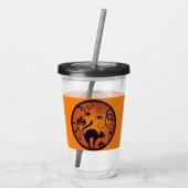 Verre En Acrylique Joyeuse lanterne d'Halloween araignées et chauves- (Dos)