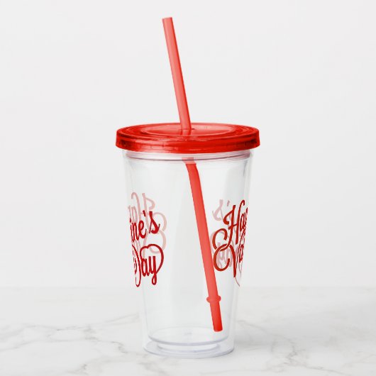 Verre En Acrylique Joyeuse Saint-Valentin (Gauche)