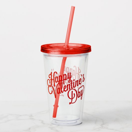 Verre En Acrylique Joyeuse Saint-Valentin (Dos)