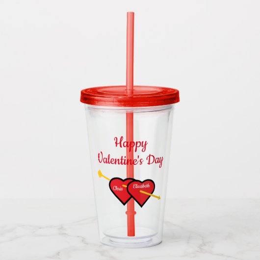 Verre En Acrylique Joyeuse Saint-Valentin (Devant)