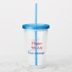 Verre En Acrylique Joyeux 4 juillet jour de l'indépendance ajoutez no