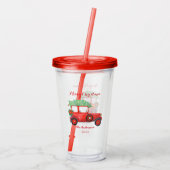Verre En Acrylique Joyeux Camion rouge Camion en acrylique Tumbler (Dos)