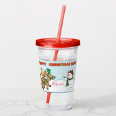 Verre En Acrylique Joyeux Noël Père Noël rennes  (Dos)