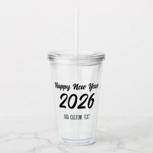 Verre En Acrylique Joyeux Nouvel An avec un script personnalisé moder