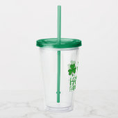 Verre En Acrylique Joyeux Saint Patrick's Day Clovers Shamrocks verts (Droite)