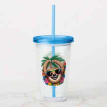 Kawaii Tropical Sloth – Cute Summer Vibes Rainbow 