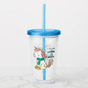 Verre En Acrylique Kawaii Unicorn Hiver et Sweat - shirt à capuche