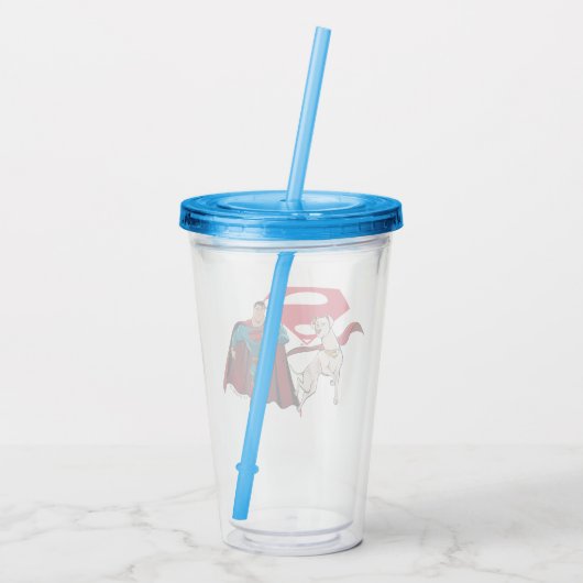 Verre En Acrylique Krypto & Superman (Dos)