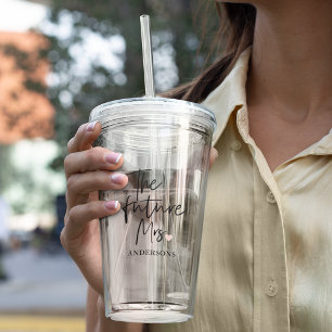 Verre En Acrylique La future Mme et Votre nom   Cadeau de beauté mode