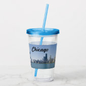 Verre En Acrylique La ligne aérienne de Chicago (Dos)