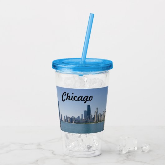 Verre En Acrylique La ligne aérienne de Chicago (Dos glace)