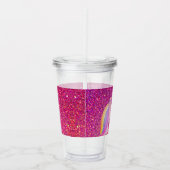 Verre En Acrylique La Parties scintillant Unicorne Pink Rainbow Spark (Droite)
