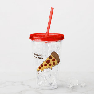 Verre En Acrylique La pizza faite sur commande des textes découpe de