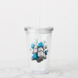 Verre En Acrylique l'amas flottant de cubes de SlipperyJoe varie en t