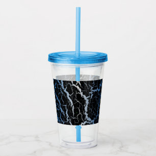 Verre En Acrylique Lave spatiale fissurée - Bleu/Blanc
