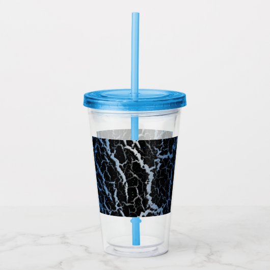 Verre En Acrylique Lave spatiale fissurée - Bleu/Blanc (Devant)