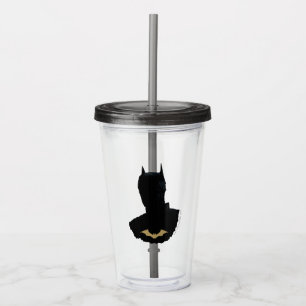 Verre En Acrylique Le Batman Avec Symbole De Chat D'Or