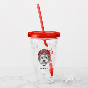 Verre En Acrylique Le casse-cou de Yorkshire Terrier ajoutent votre