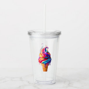 Verre En Acrylique Le cône de glace classique vibrant de SlipperyJoe'