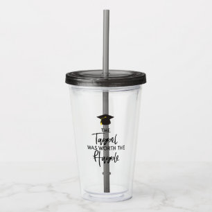 Verre En Acrylique Le Tassel Vaut La Peine Le Cadeau Hassle Graduatio