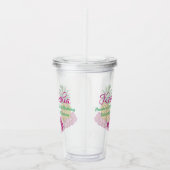 Verre En Acrylique Léi hawaïen et ananas Monogrammé Luau Thématique (Droite)