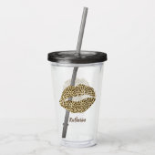 Verre En Acrylique Leopard Kiss - Personnalisé (Dos)