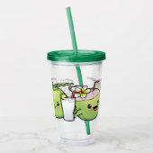 Verre En Acrylique Les noix de coco mignonnes (Gauche)