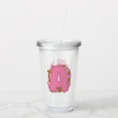 Verre En Acrylique Lettre A Café : Monogramme Initiale  (Dos)