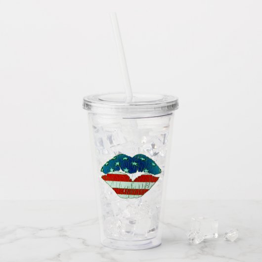 Verre En Acrylique Lèvres américaines (Devant glace)