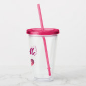 Verre En Acrylique Lèvres rose Fuchsia (Gauche)