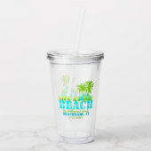 Verre En Acrylique Life at The Beach Cool Aqua Lime Personalized (Dos)