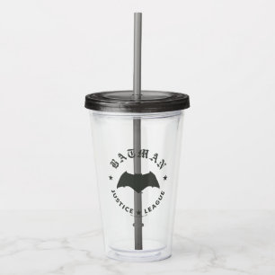 Verre En Acrylique Ligue de la justice Batman Retro Bat Emblem