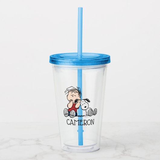 Verre En Acrylique Linus consolé avec l'oreille de Snoopy (Devant)