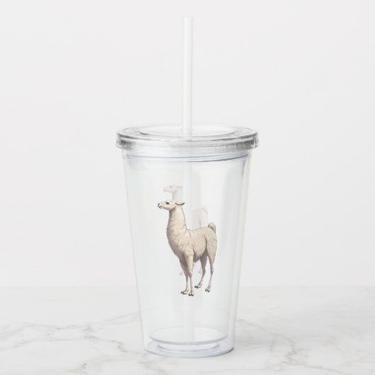 Verre En Acrylique Llama blanche (Devant)