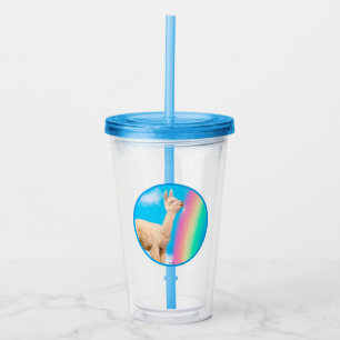 Verre En Acrylique Llama Licking Rainbow
