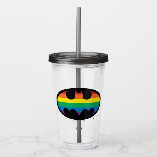 Verre En Acrylique Logo de Batman Rainbow (Devant)
