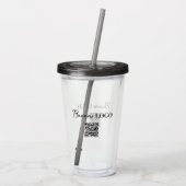 Verre En Acrylique Logo de l'entreprise et code QR (Dos)