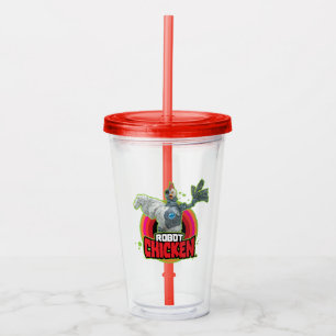 Verre En Acrylique Logo de Robot Chicken Character