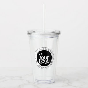 Verre En Acrylique Logo d'entreprise et texte moderne simple modifiab