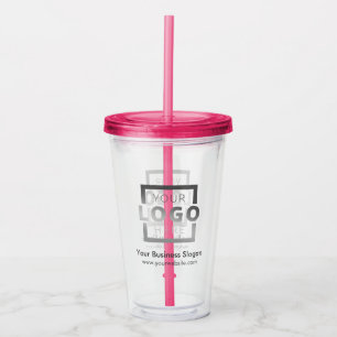Verre En Acrylique Logo d'entreprise personnalisé Entreprise rose pro