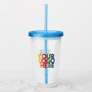 Verre En Acrylique Logo d'entreprise simple blanc