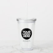 Verre En Acrylique Logo et texte personnalisés (Devant)