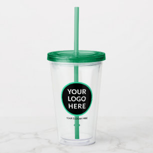 Verre En Acrylique Logo Personnalisé Non Minimum Avec Paille