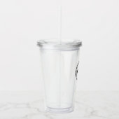 Verre En Acrylique Logo personnalisé sur mesure avec paille sans mini (Droite)