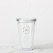 Verre En Acrylique Logo personnalisé sur mesure avec paille sans mini (Dos)